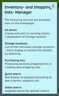 Inventory and Shopping list android App screenshot 0